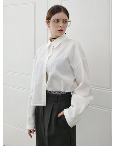 3스티치 카라 내츄럴 워싱 화이트셔츠 3stitch collar white shirt