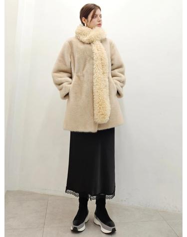시어링머플러 포인트 밍크 에코자켓    Muffler point mink fur ECO jacket