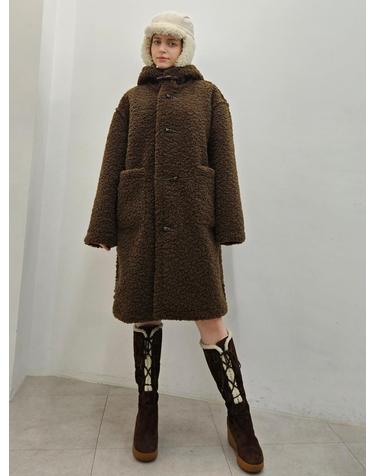 후드 시어링 에코 코트   Hood shearing fur ECO coat