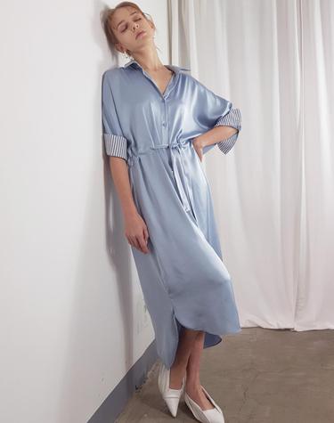 Silky sky blue No.18 Signature dress