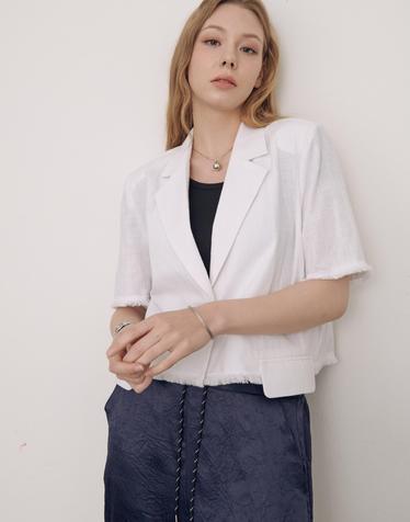 Tassel trimming - Linen short jacket