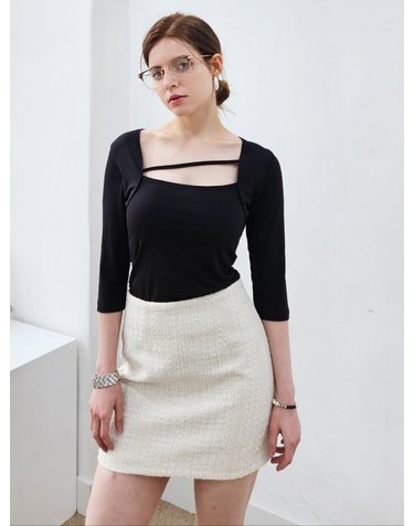 스트링 포인트 스퀘어넥 탑 string square neck top