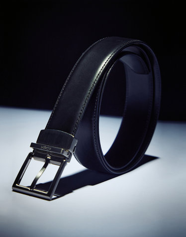 블랙《Premium Leather》[Made in Italy] 솔리드 비조 벨트