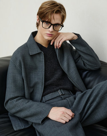 챠콜《Fall Wool Blended》핸드메이드 블루종 [셋업]