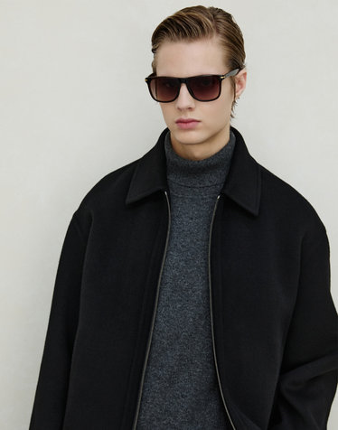 블랙《Wool Cashmere》핸드메이드 블루종 점퍼