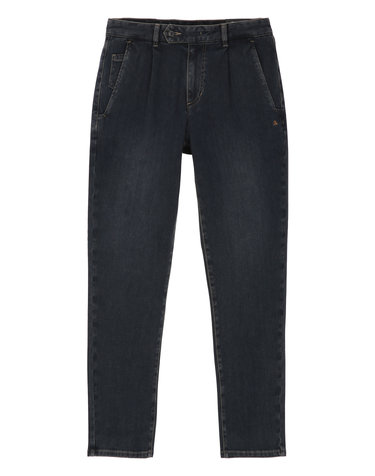 다크네이비《Tailored Trousers》슬림 원 턱 핏 데님