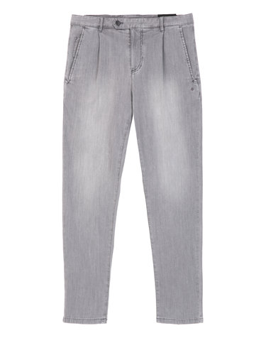 라이트그레이《Tailored Trousers》슬림 원 턱 핏 데님