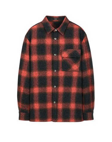 다크레드《Cozy Flannel》세미오버핏 셔츠