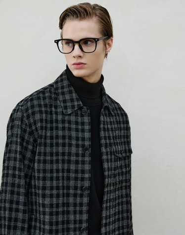 블랙 《Two Tone Wool》셔켓