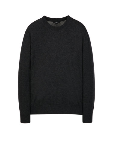 차콜그레이《Merino Silky》라운드 스웨터