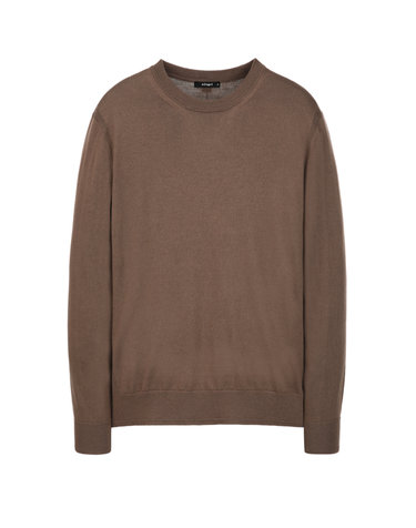 브라운《Merino Silky》라운드 스웨터