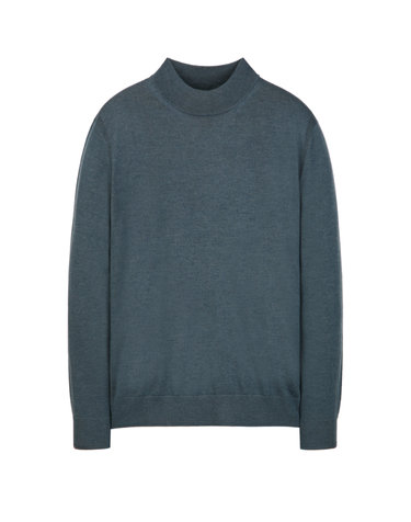 그레이쉬블루《Merino Silky》모크넥 스웨터