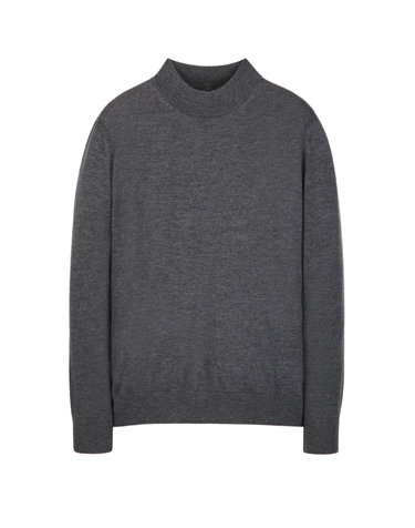 다크그레이《Merino Silky》모크넥 스웨터