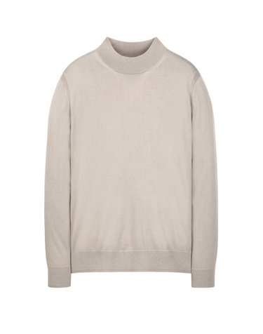 베이지《Merino Silky》모크넥 스웨터