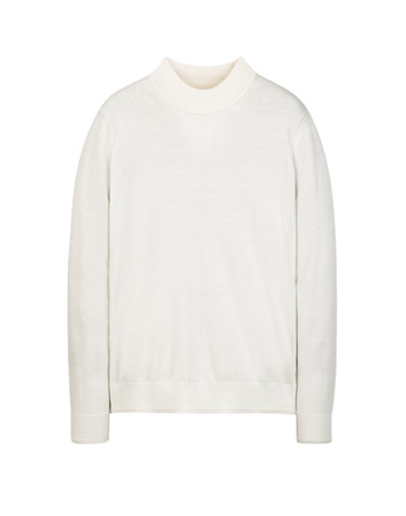 아이보리《Merino Silky》모크넥 스웨터