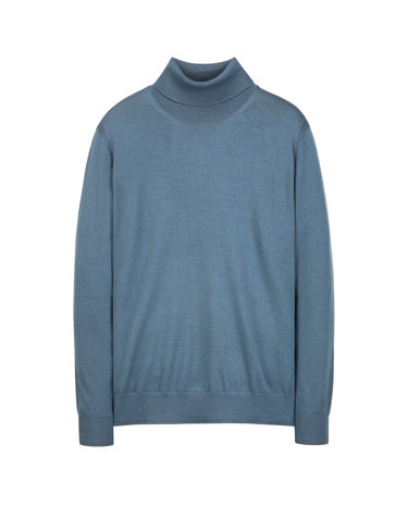 터콰이즈 블루《Merino Silky》풀터틀 스웨터