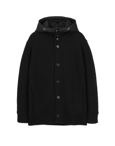 블랙《Prime Wool》충전물 하이브리드 점퍼