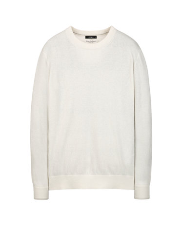 아이보리《Prime Cashmere-Gentle》라운드 스웨터