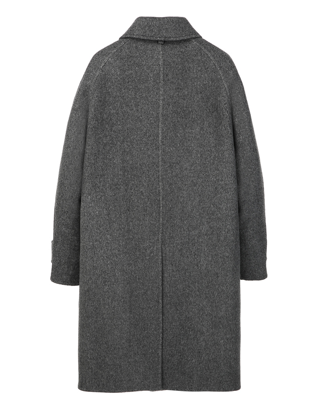 알레그리 다크그레이《Cashmere Blended》핸드메이드 캐주얼 발마칸 코트 진한 그레이 착용컷