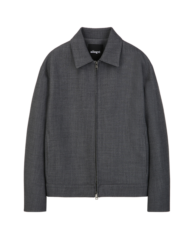 알레그리 챠콜《Fall Wool Blended》핸드메이드 블루종 [셋업] 차콜 그레이 착용컷