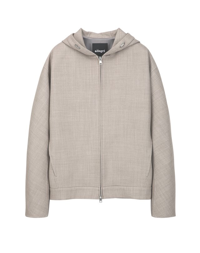 알레그리 베이지《Fall Wool Blended》핸드메이드 후디 점퍼 [셋업] 착용컷