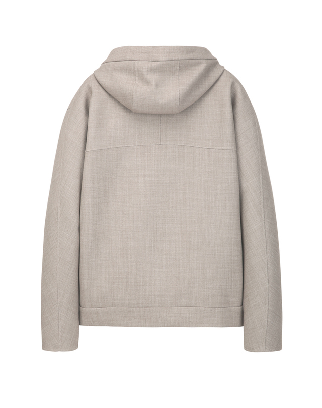 알레그리 베이지《Fall Wool Blended》핸드메이드 후디 점퍼 [셋업] 착용컷