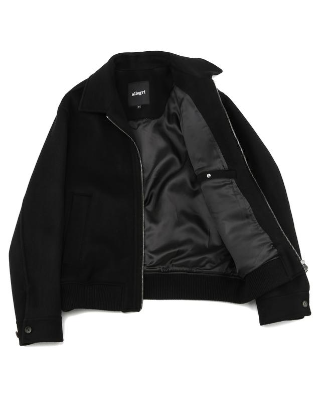 알레그리 블랙《Wool Cashmere》핸드메이드 블루종 점퍼 착용컷