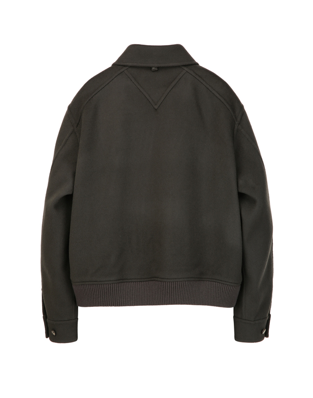 알레그리 다크그레이《Wool Cashmere》핸드메이드 블루종 점퍼 진한 그레이 착용컷