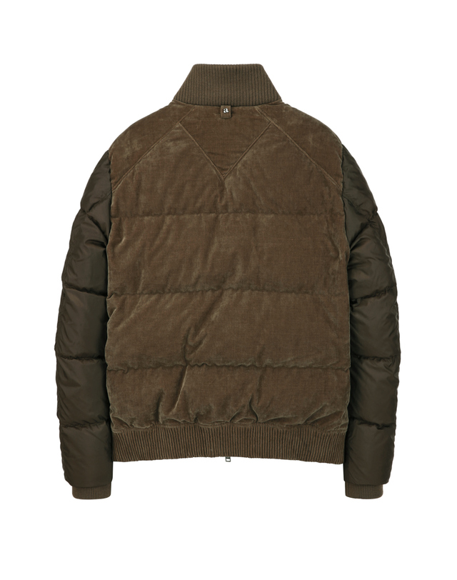 알레그리 딥브라운《X-Velour》[Siberian Goose]하이브리드 점퍼 진한 브라운 착용컷