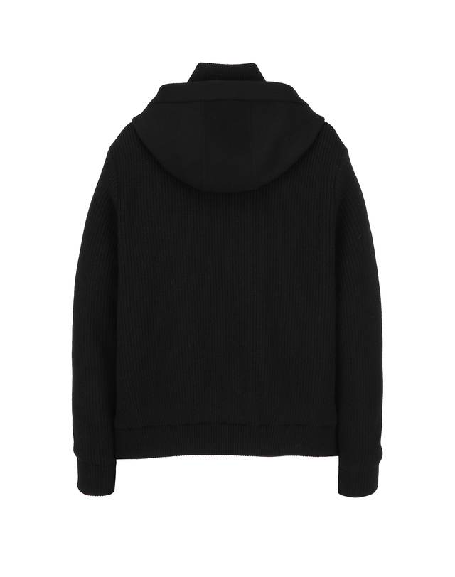 알레그리 블랙 《Cashmere 10》 핸드메이드 하이브리드 점퍼 착용컷