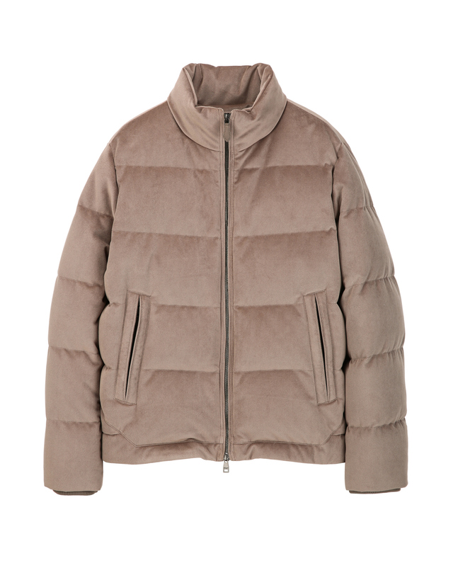 알레그리 베이지 《Twill Velour》 [Siberian Goose] 푸퍼 점퍼 착용컷
