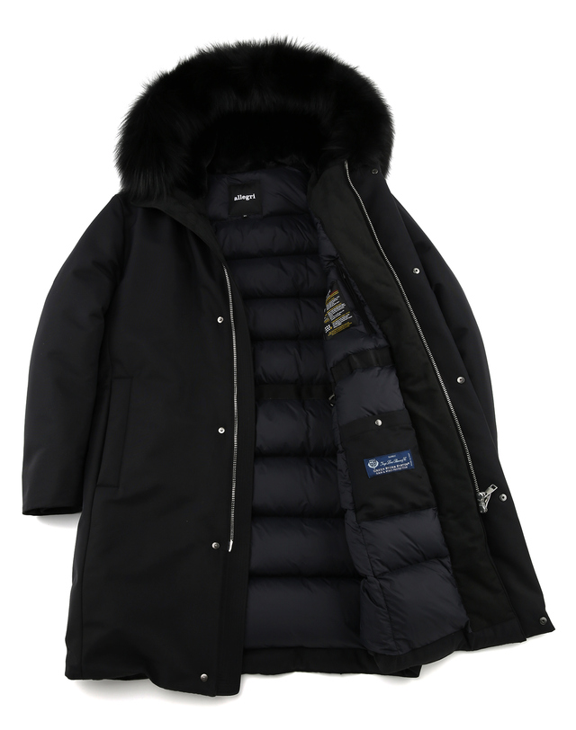 알레그리 블랙《Storm System》Loro Piana 폭스퍼 다운 점퍼 착용컷