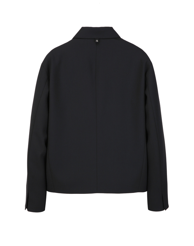 알레그리 블랙《Modern Wool Blend》카라넥 블루종 착용컷