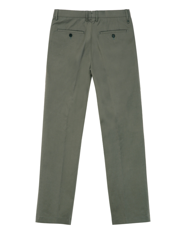 알레그리 그레이쉬카키《City LUX》[Slim Straght Fit] 트윌 치노 탁한 카키 착용컷