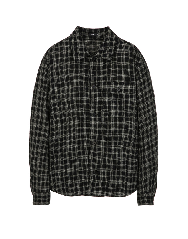 알레그리 블랙 《Two Tone Wool》셔켓 착용컷