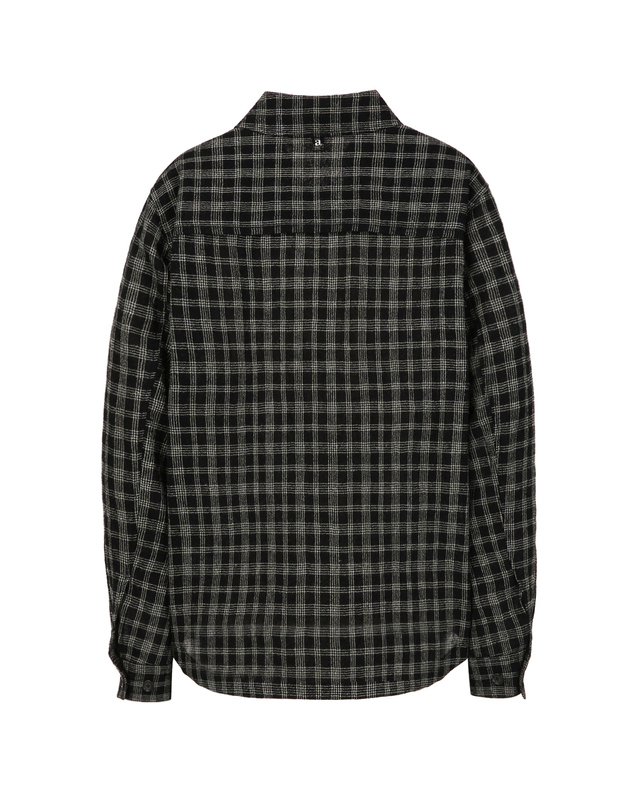 알레그리 블랙 《Two Tone Wool》셔켓 착용컷