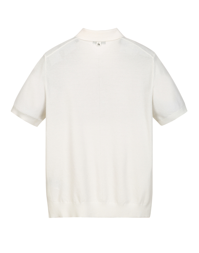 알레그리 화이트《Ice Cotton》카라넥 스웨터 흰색 착용컷