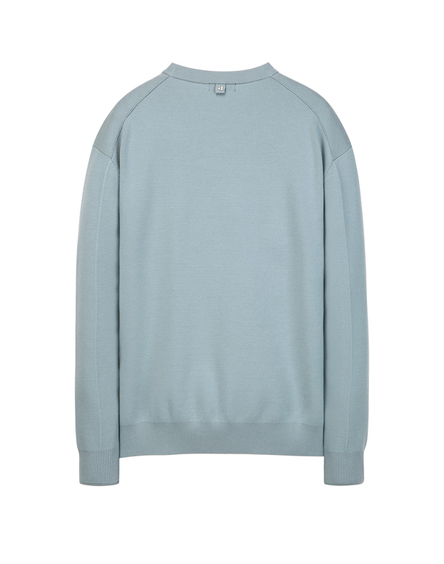 알레그리 라이트 블루《Milano Wool》스웨터 맨투맨 밝은 블루 착용컷