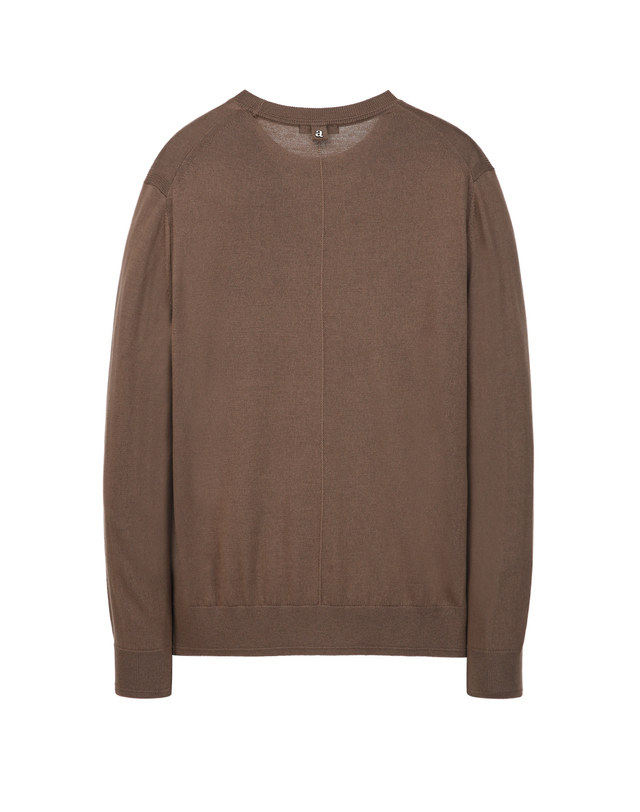 알레그리 브라운《Merino Silky》라운드 스웨터 착용컷
