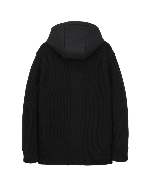 알레그리 블랙《Prime Wool》충전물 하이브리드 점퍼 착용컷