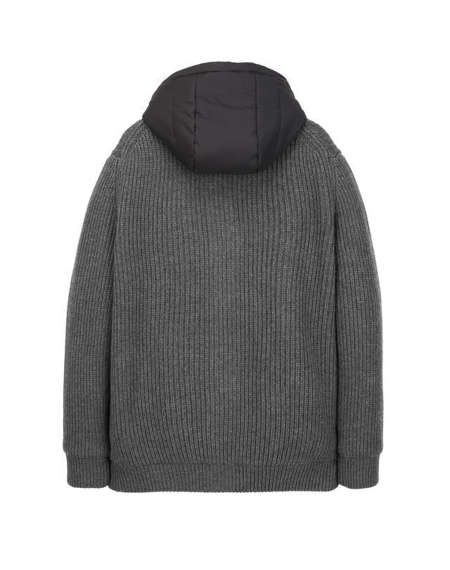 알레그리 라이트그레이《Prime Wool》충전물 하이브리드 점퍼 밝은 그레이 착용컷