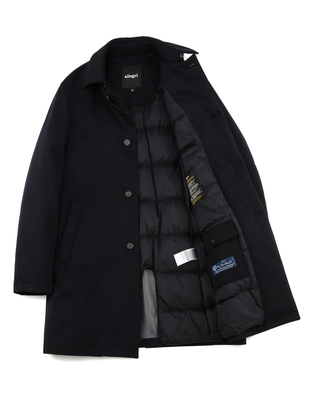 알레그리 다크네이비《Storm System》Loro Piana Fabric 구스다운 트렌치 진한 네이비 착용컷