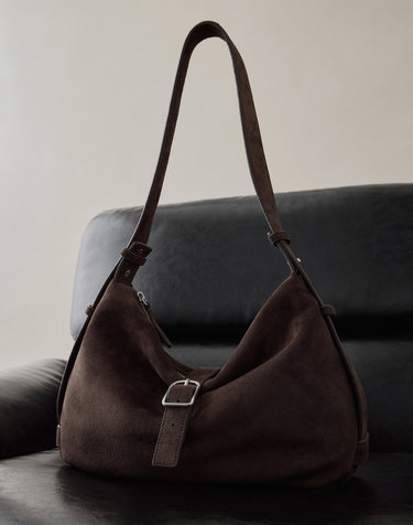 For Women《Alle Hobo square》스웨이드 호보 숄더백 (small)