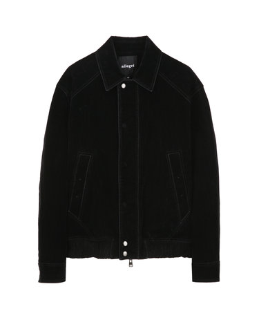 블랙《Velour Denim》카라 블루종 점퍼