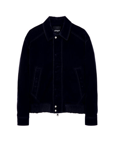 다크네이비《Velour Denim》카라 블루종 점퍼