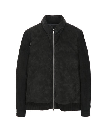 블랙《Velvet Twill》[Siberian Goose]니트 하이브리드 점퍼