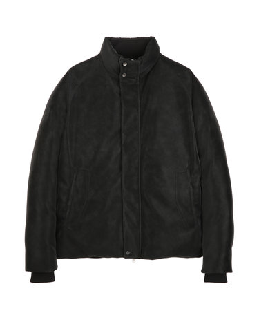 블랙《Faux Leather》[Siberian Goose] 헤비 다운 점퍼