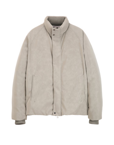 베이지《Faux Leather》[Siberian Goose] 헤비 다운 점퍼