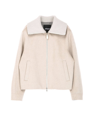 라이트베이지《Tollegno Pure Cashmere》Zibeline 니트넥 점퍼