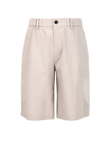 아이보리《Cotton Garment Washed》[Wide Fit] 하프 팬츠